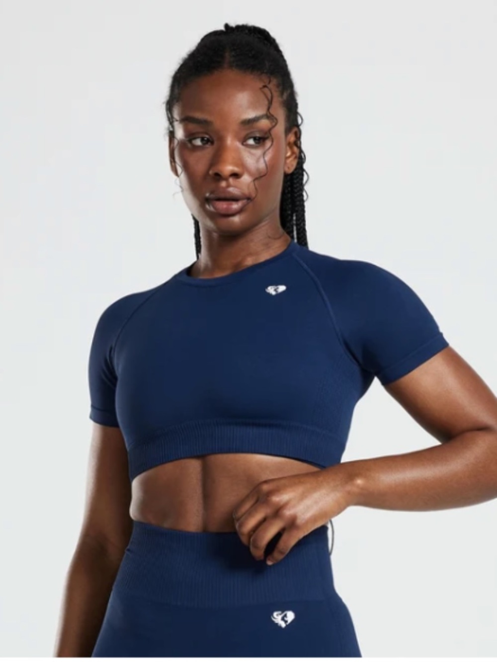 Women's Best Power Seamless Crop Top Sapphire Blue NWT Sz XL